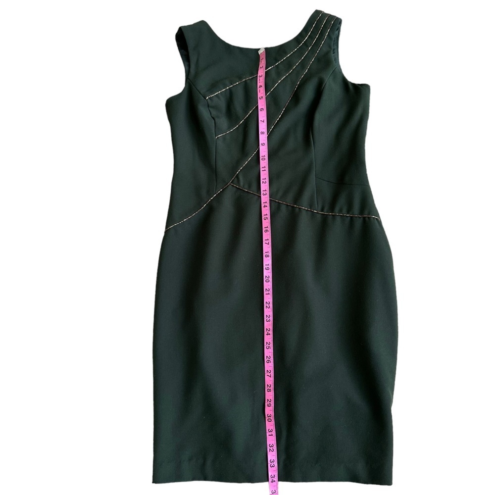 Ellen Tracy Sleeveless Sheath Midi Dress in Dark Green Size: 8 - Picture 9 of 12